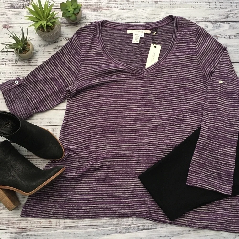 Oversized Flowy Lightweight Knit V Neck Tunic - Picture 1 of 7